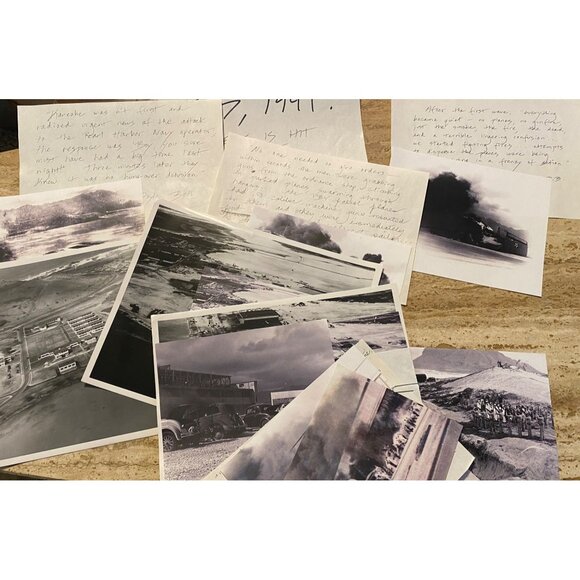 Vintage Pearl Harbor Attack Photos & Handwritten Notes December 7 1941 Historica - Picture 1 of 9